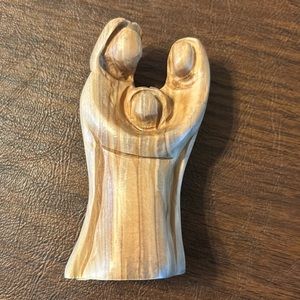Handmade Olive Wood Carving of Holy Family. Beautiful Olive Wood. Jerusalem